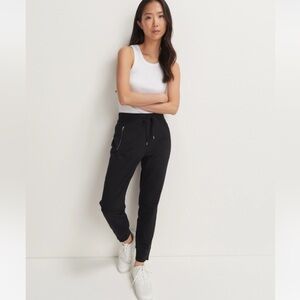 The White Company Organic Cotton Zip Detail Slim Jersey Joggers